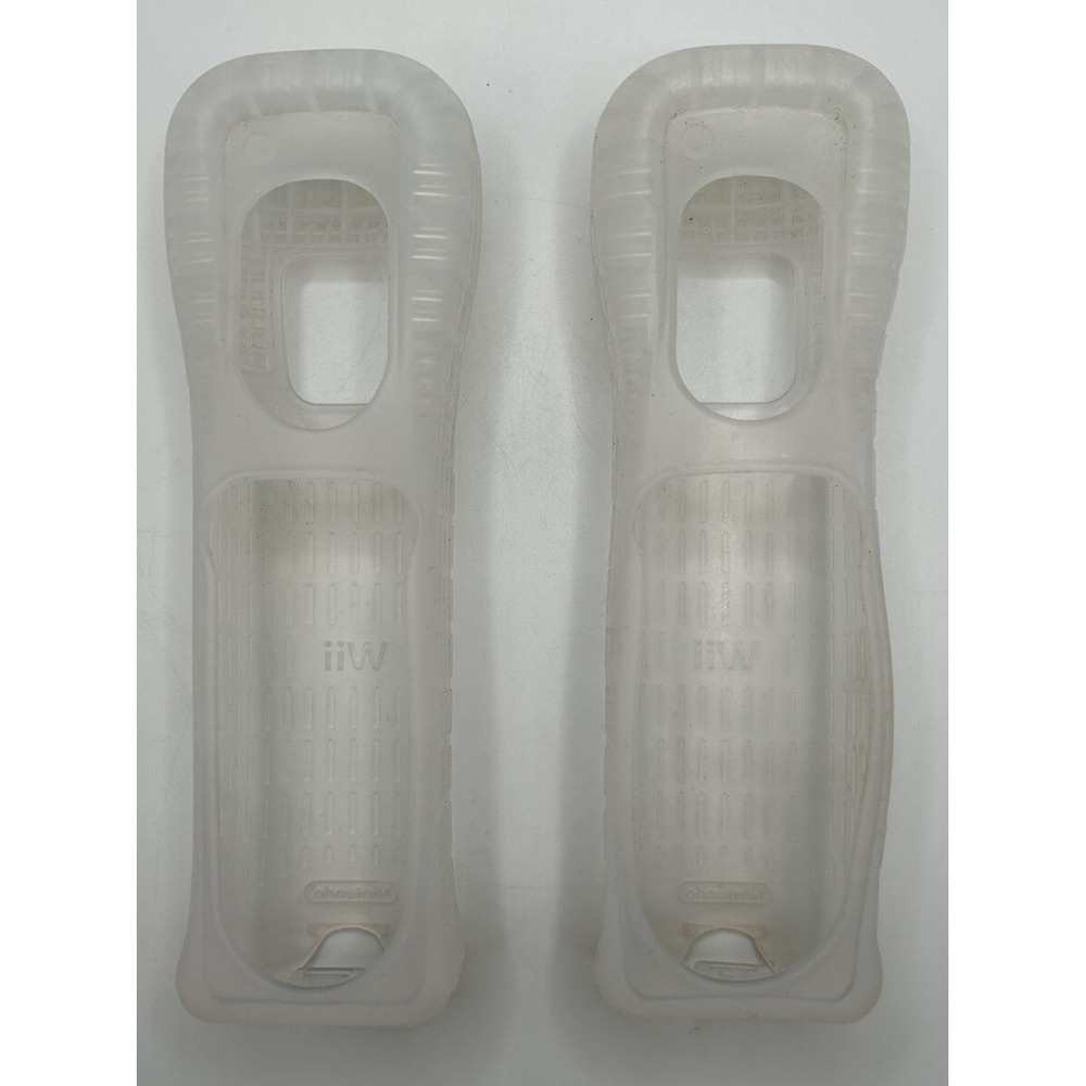 Nintendo Wii Remote Silicone Gel Cover Grip Sleeves Pair Lot of 2 OEM Official